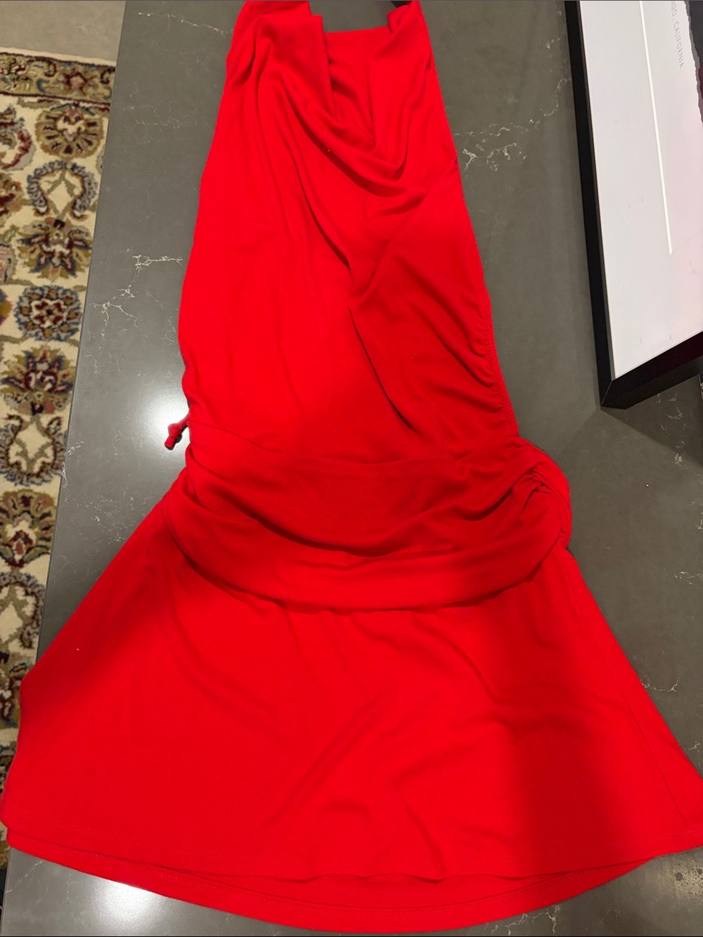 Free People Red Mini Dress with Draped Front halter S